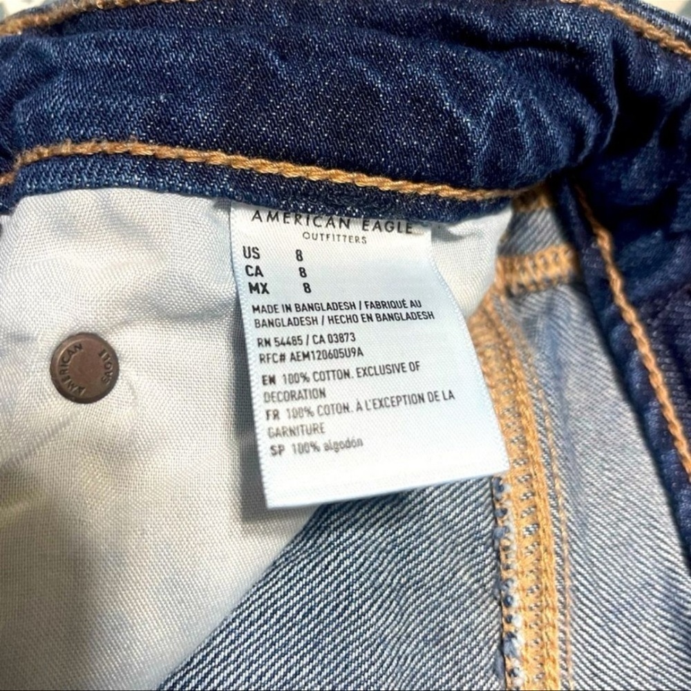 American Eagle Outfitters Dark Blue Tomgirl Distressed Jean Shorts 8 - Picture 6 of 8